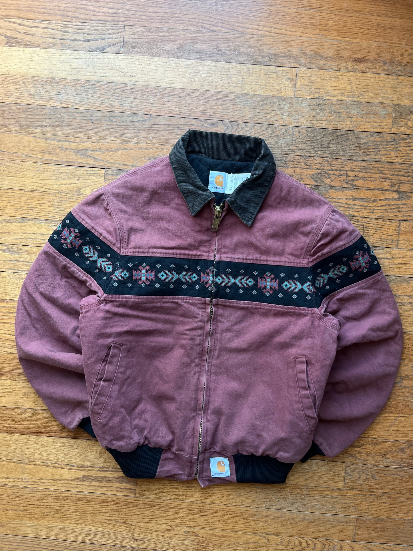 褪色红木西南阿兹特克 Carhartt Santa Fe 夹克 - 中号