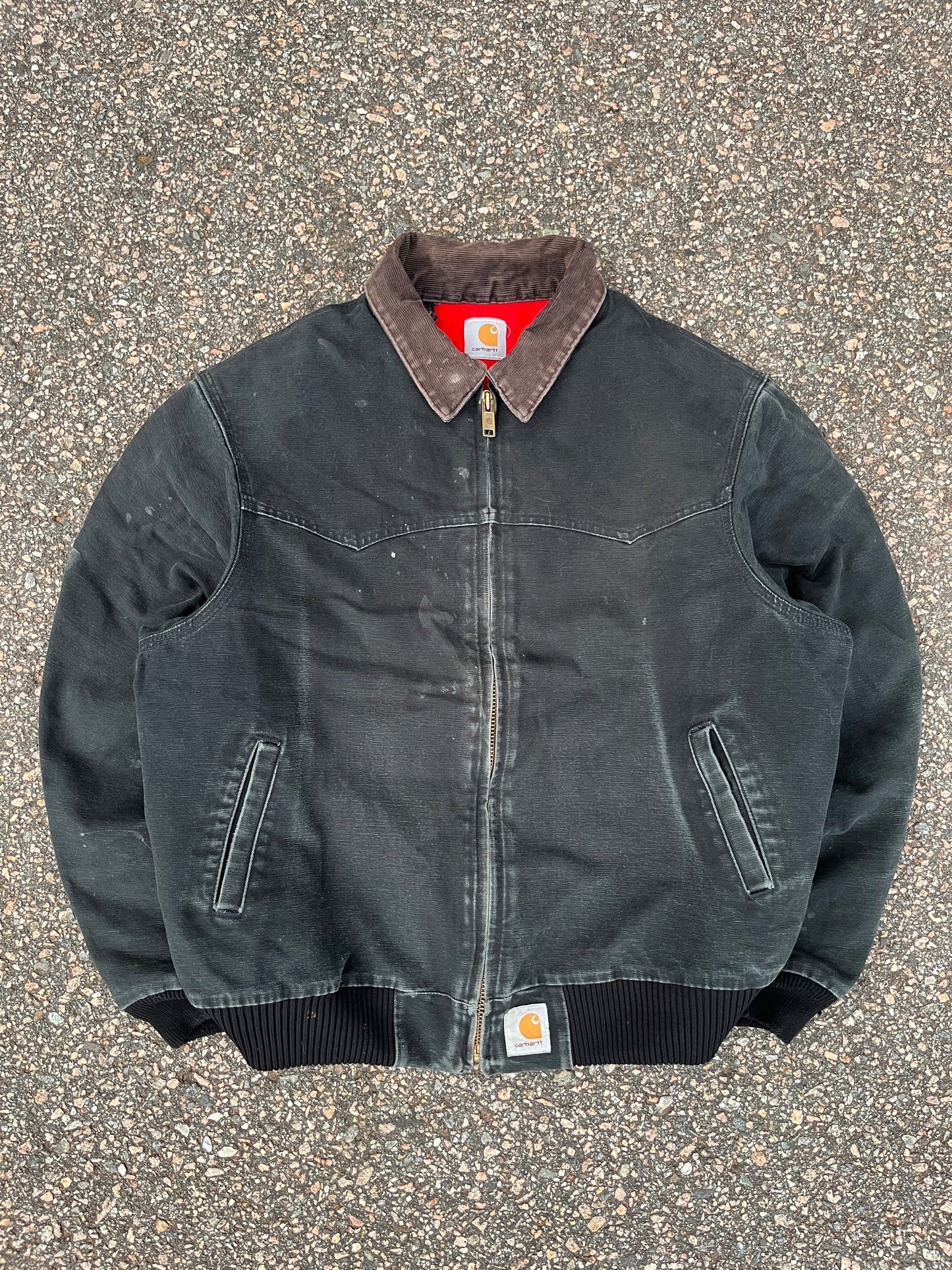 褪色黑色 Carhartt Santa Fe 夹克 - Boxy Large