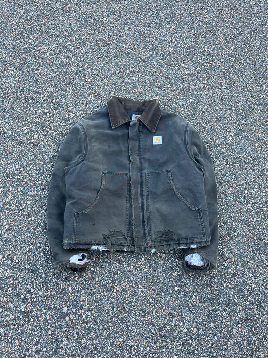 Faded n Distressed Black Carhartt Arctic Jacket - Boxy M-L