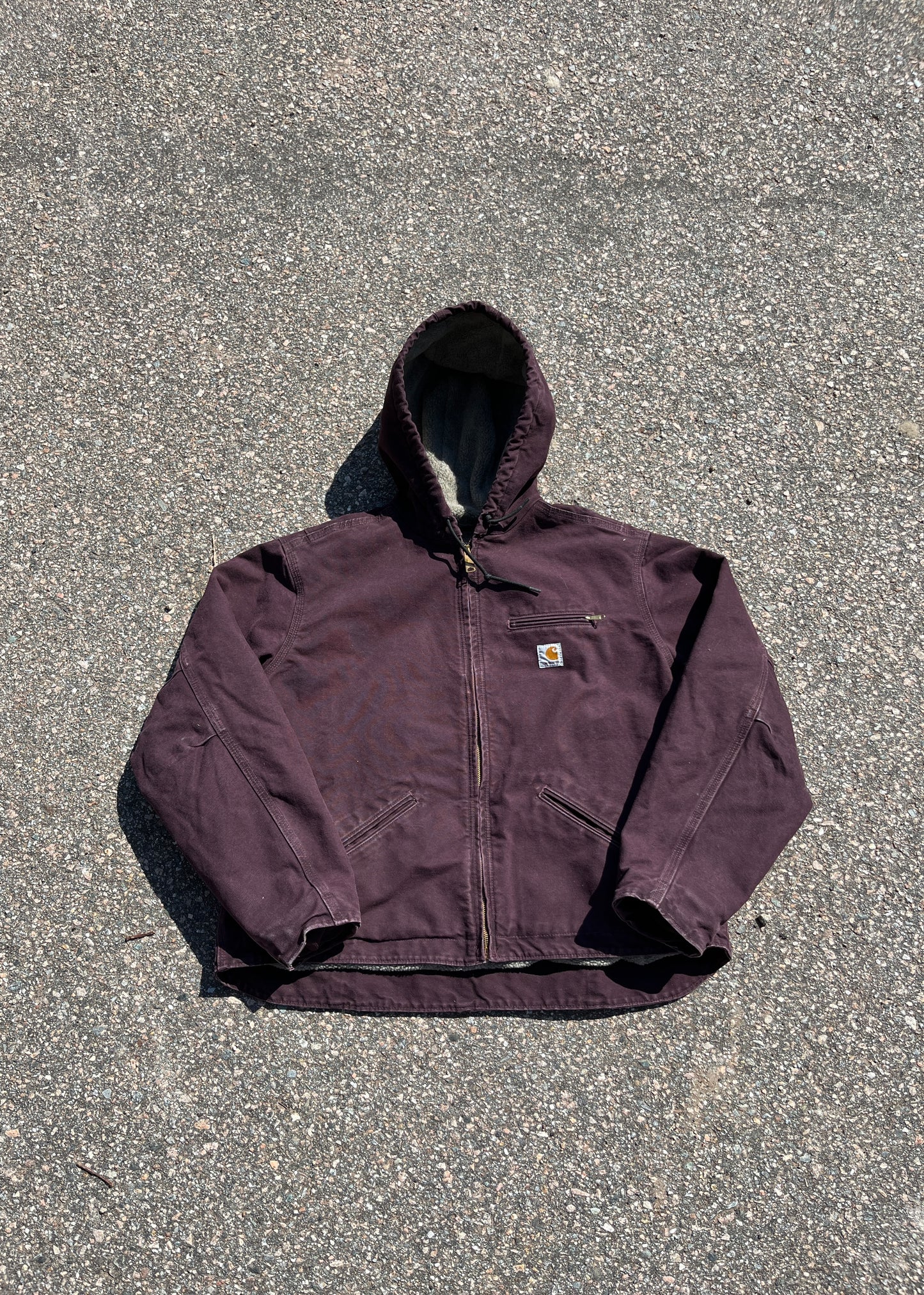 Faded Plum Carhartt Hooded Detroit Jacket - Large