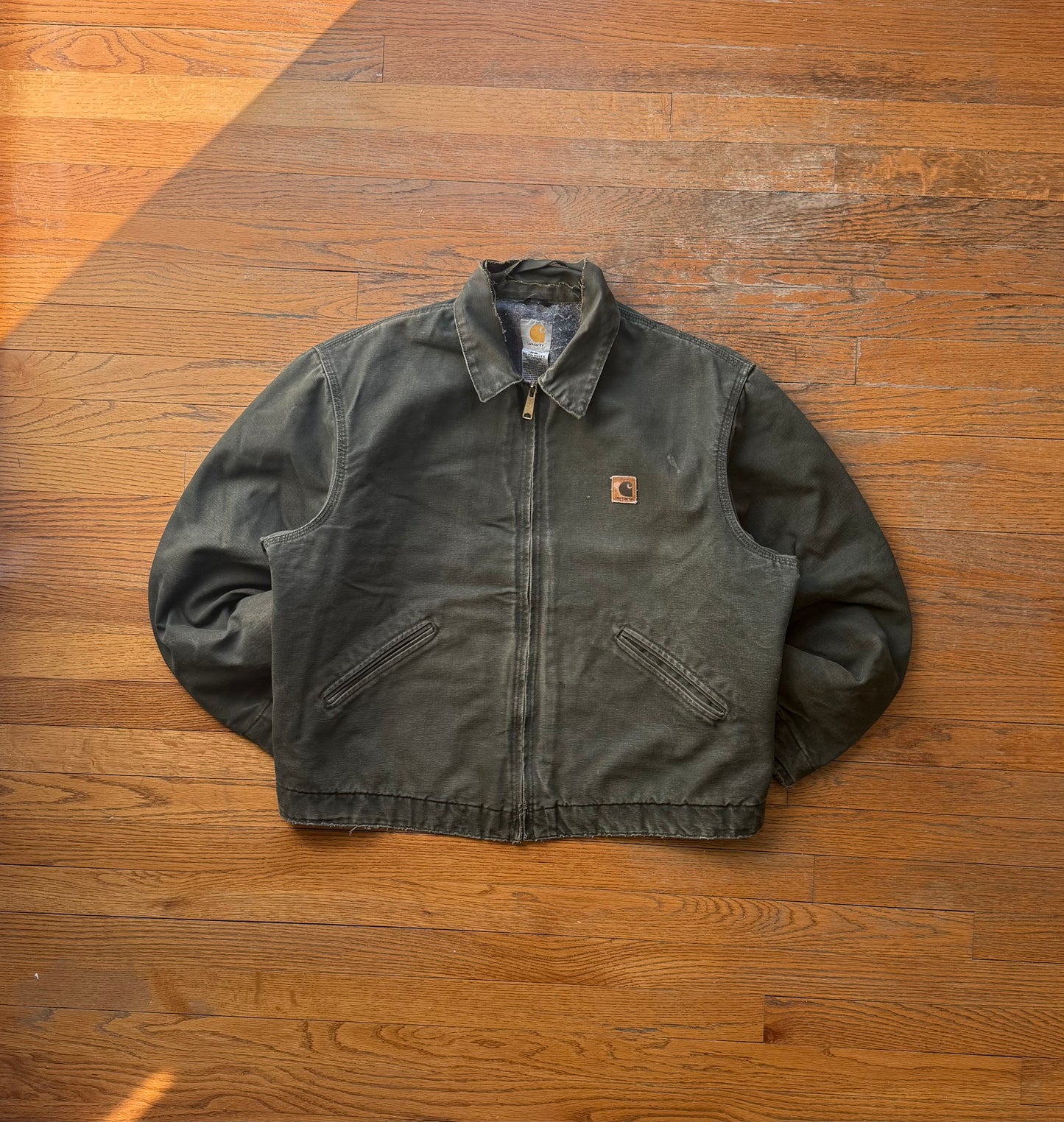 Faded Olive Green Carhartt Detroit Jacket - Boxy L-XL