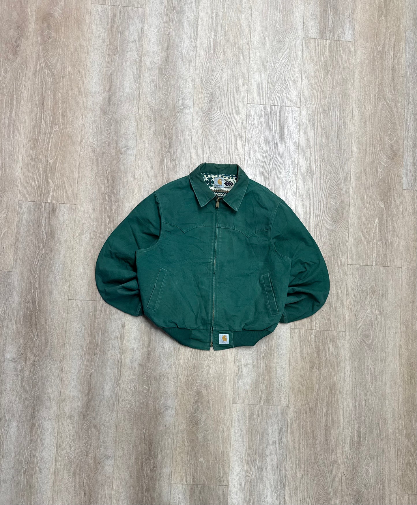 Faded Cactus Southwest Aztec Carhartt Santa Fe Jacket - Large
