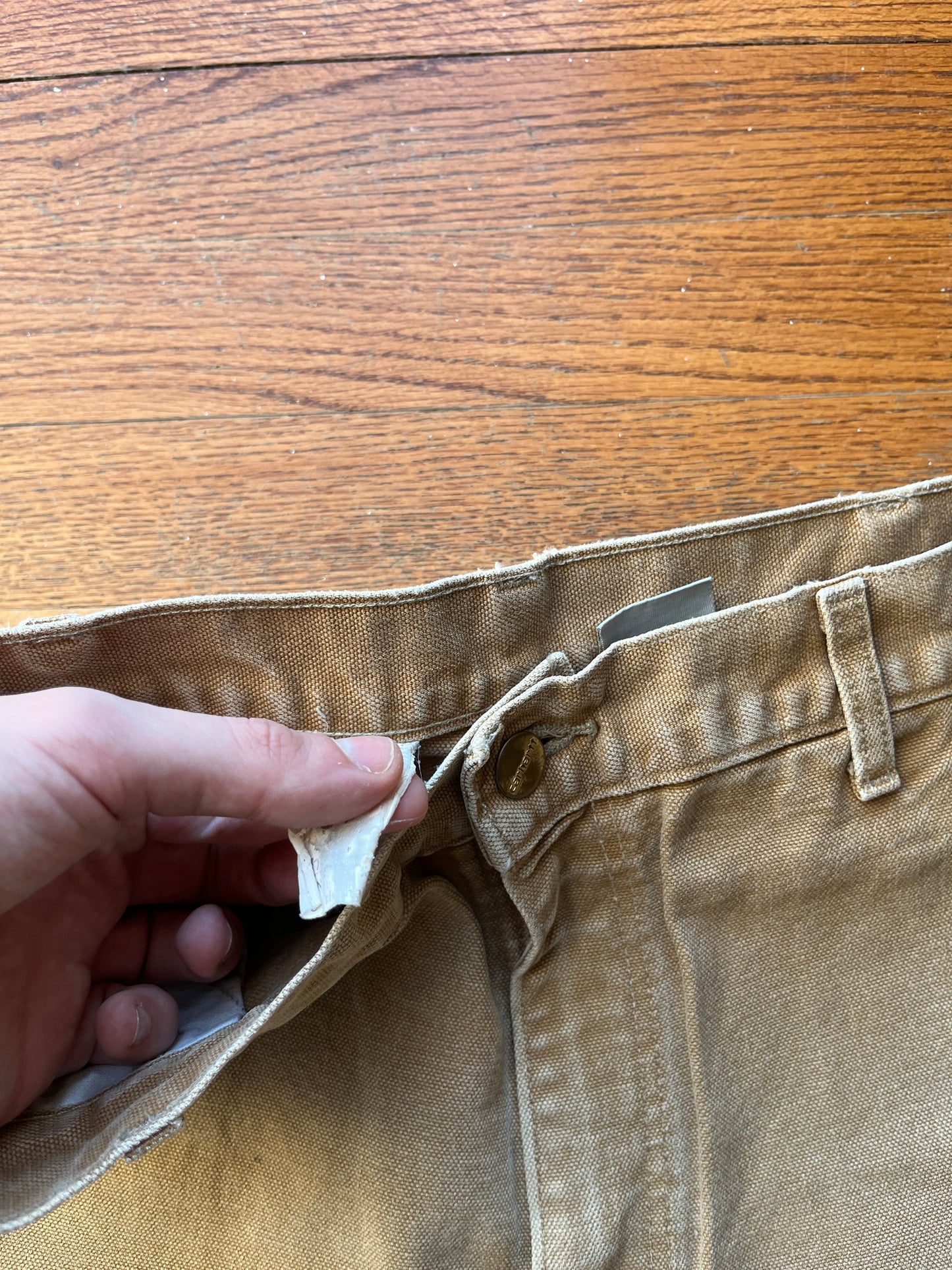 Faded Brown Carhartt Double Knee Pants - 31 x 30