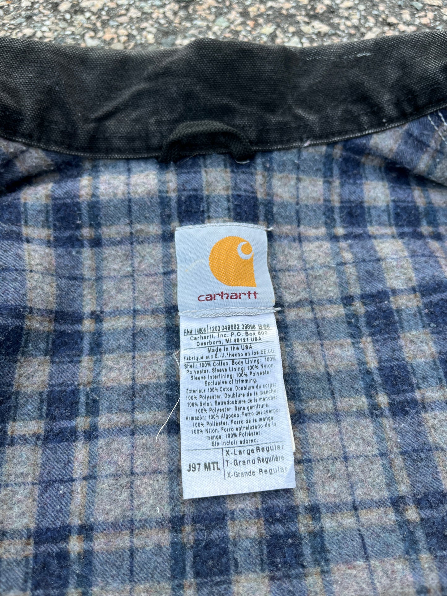 褪色金属灰色 Carhartt 底特律夹克 - 宽松 L-XL