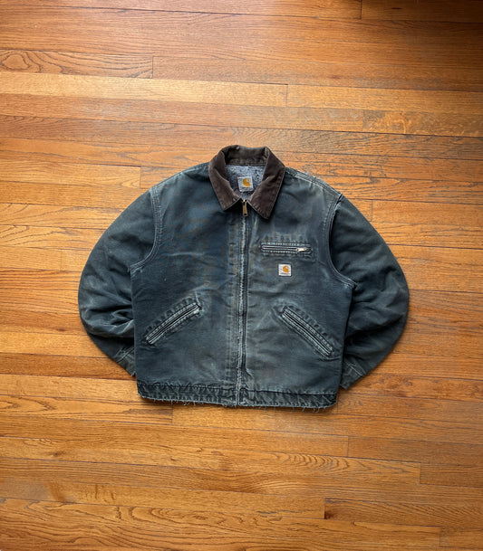 褪色黑色 Carhartt 底特律夹克 - 中号