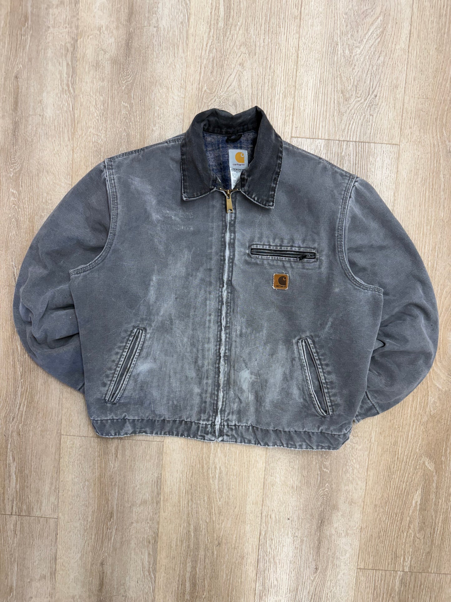 Faded Metal Grey Carhartt Detroit Jacket - Large