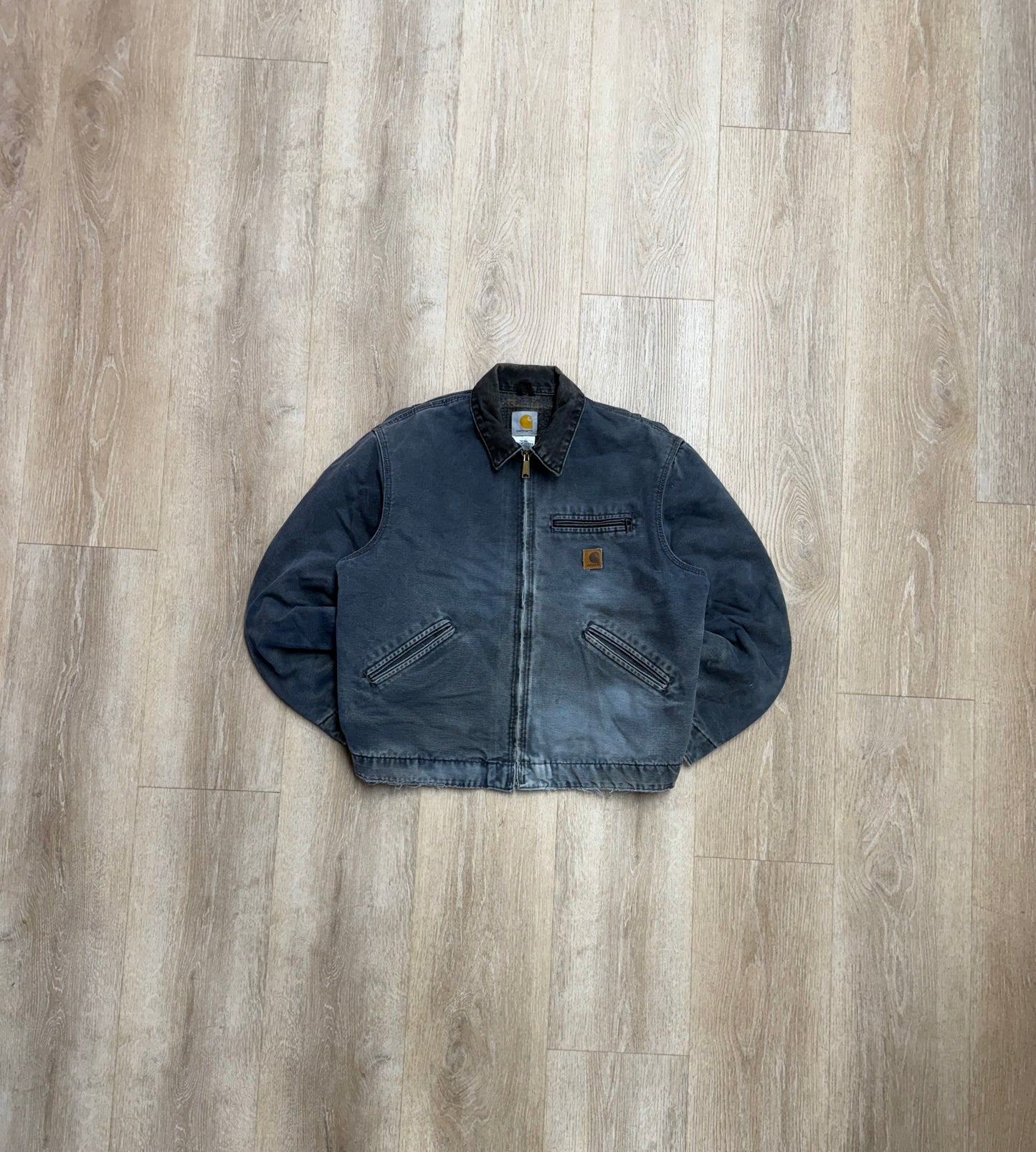 Faded Petrol Blue Carhartt Detroit Jacket - Boxy Medium