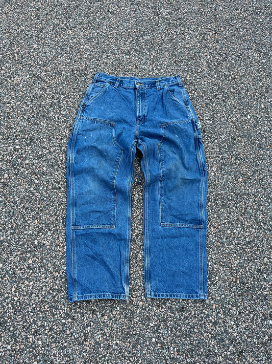 Dark Wash Denim Carhartt Double Knee Pants - 32 x 30