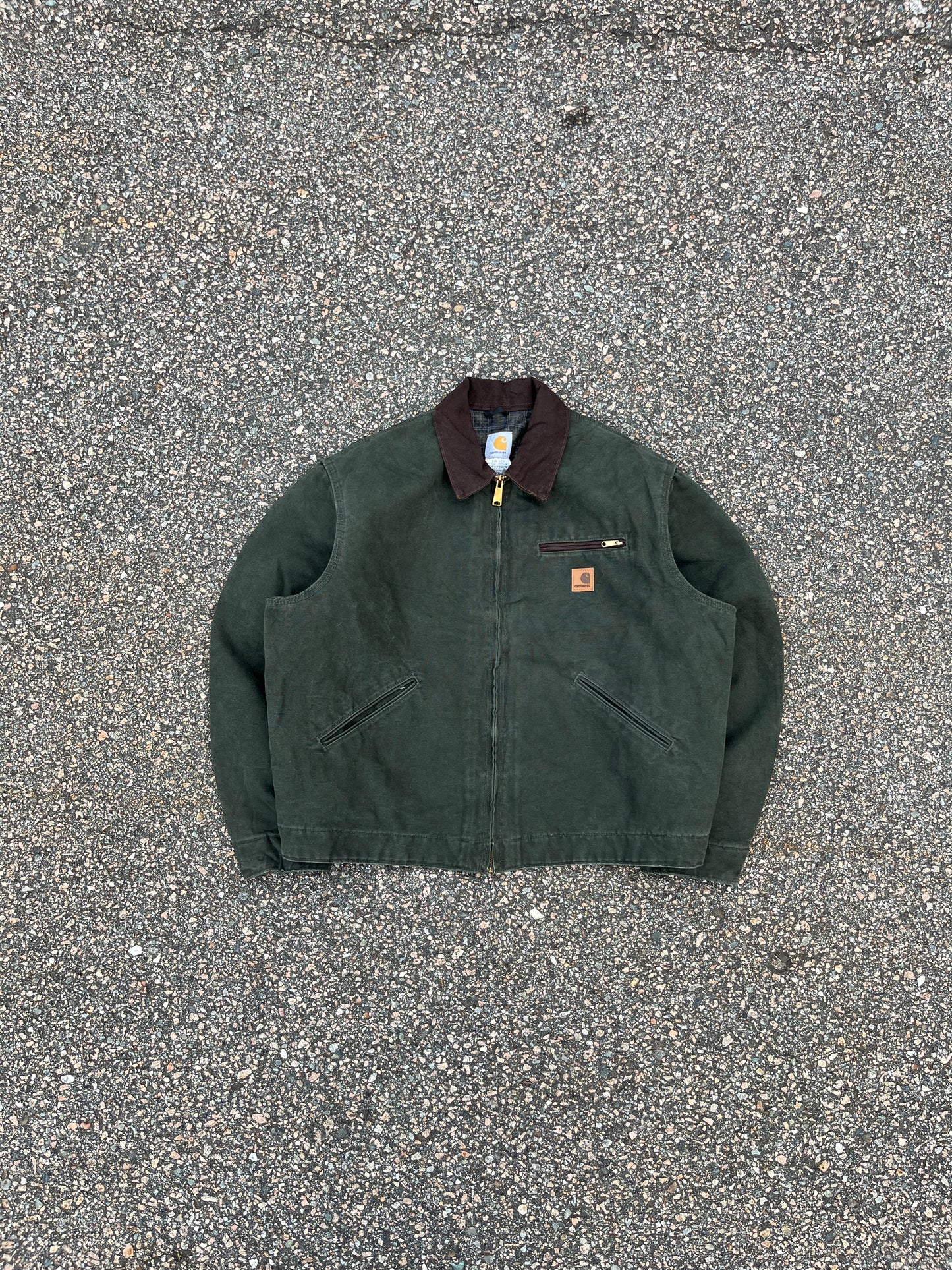 褪色橄榄绿色 Carhartt 底特律夹克 - 宽松大号