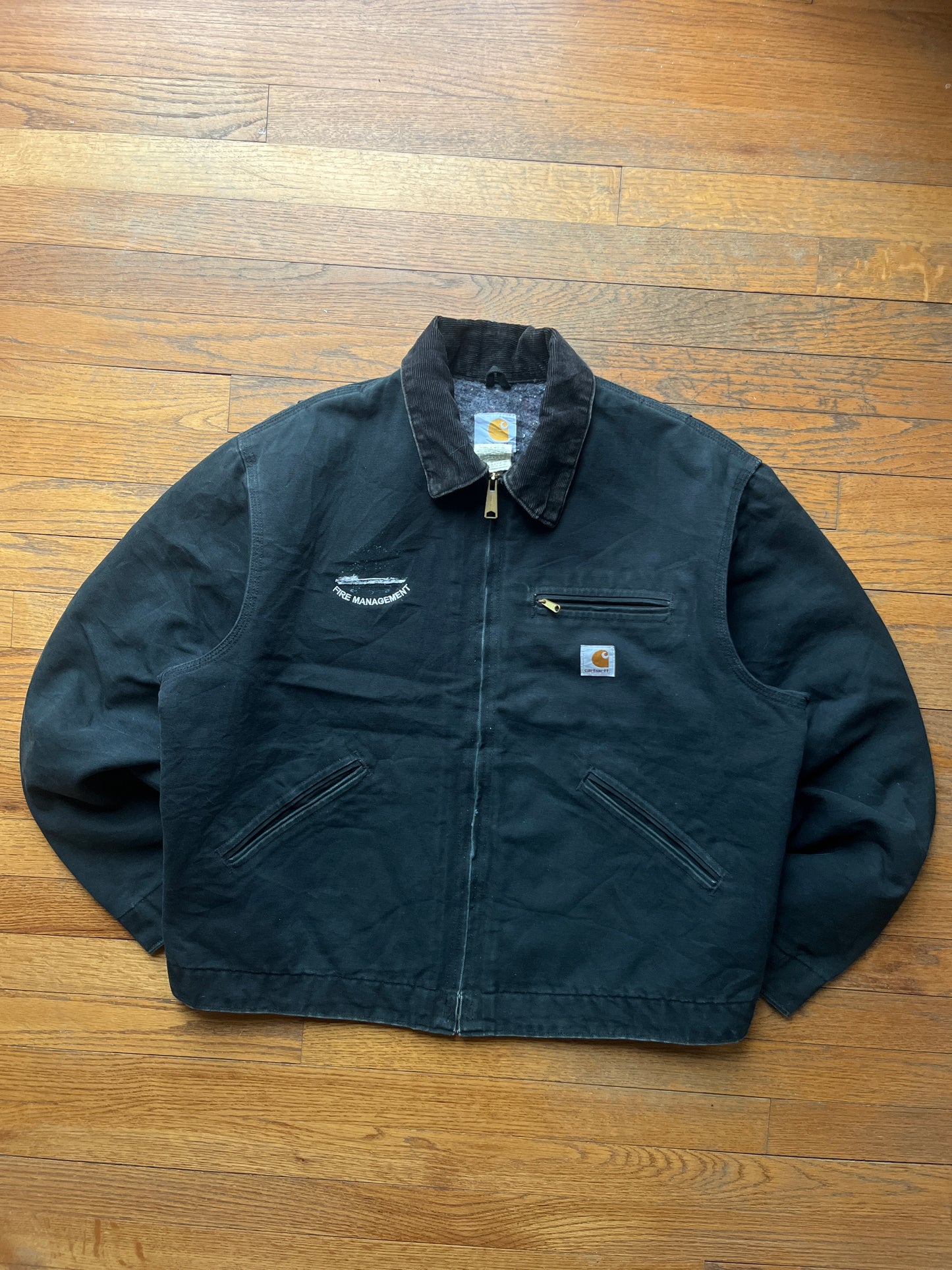 Faded Black Carhartt Detroit Jacket - Boxy M-L