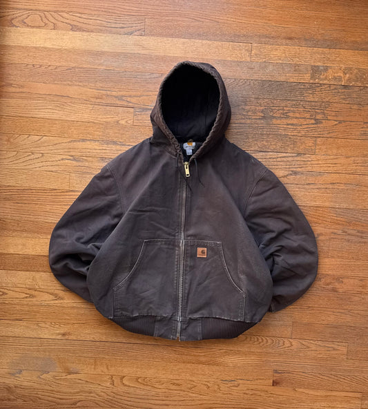 Faded Dark Brown Carhartt Active Jacket - Large
