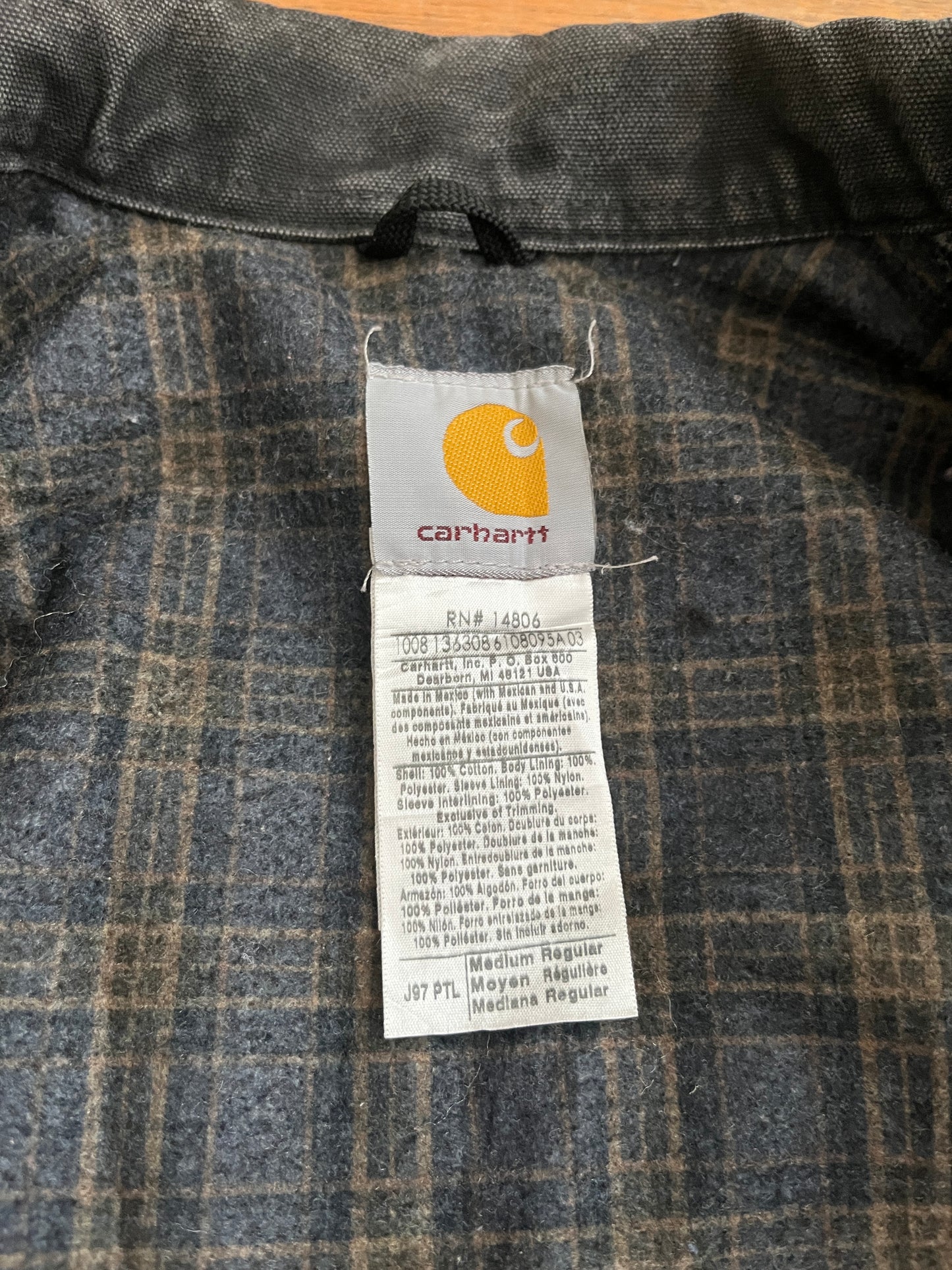 褪色汽油蓝色 Carhartt 底特律夹克 - 中号