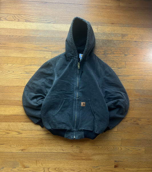 褪色黑色 Carhartt Active 夹克 - 中号