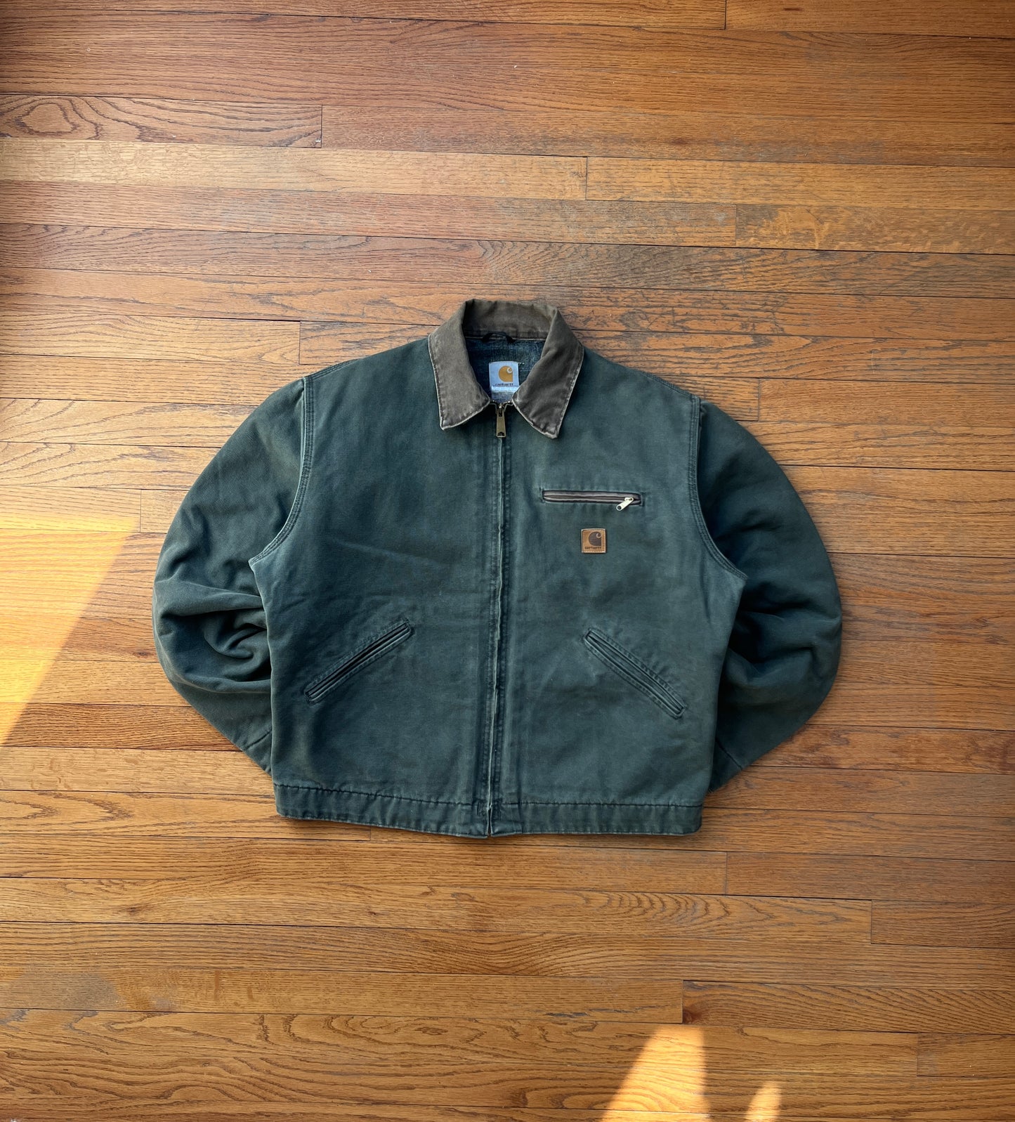 Faded Olive Green Carhartt Detroit Jacket - Large