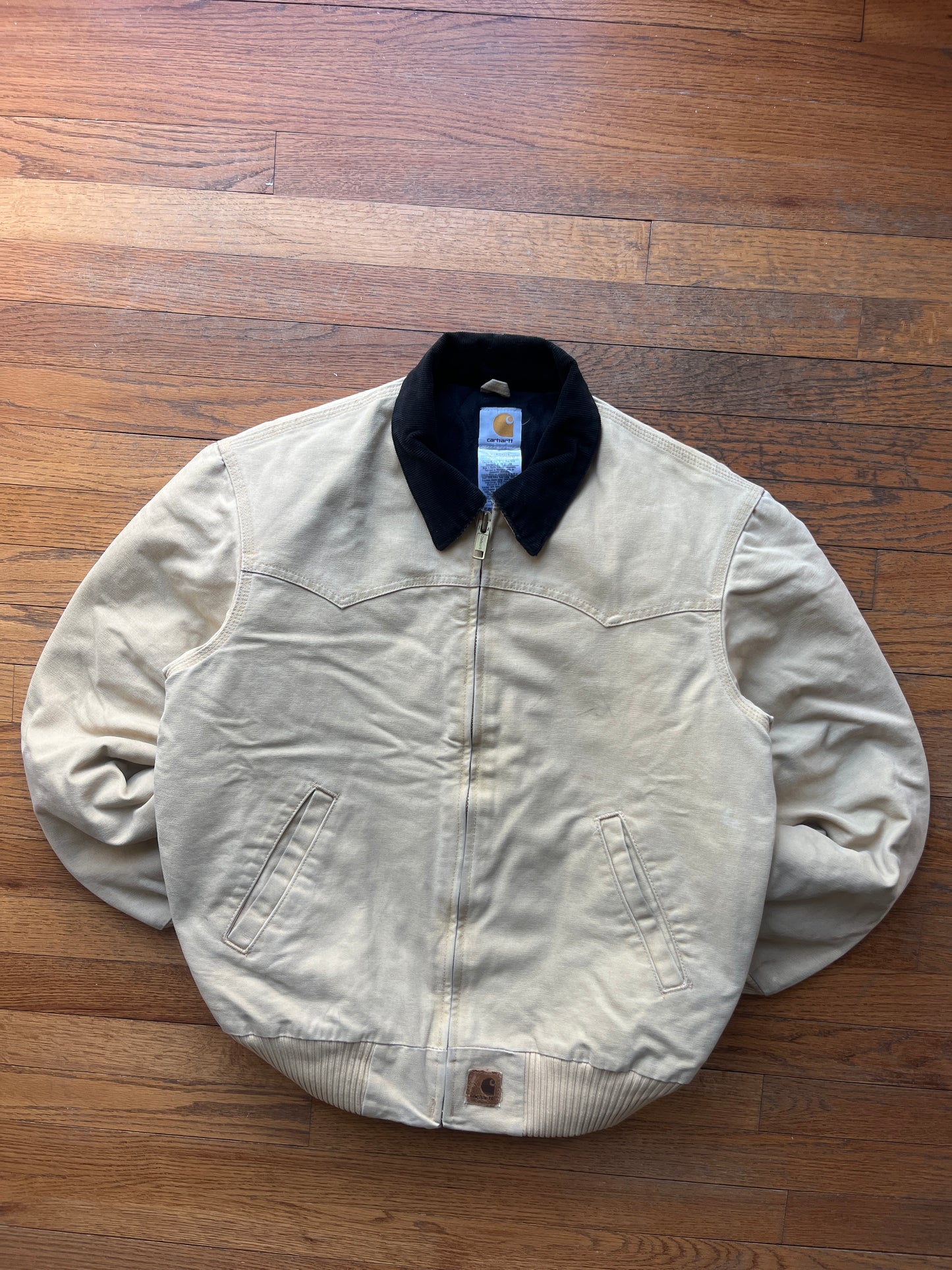 Faded Cream Carhartt Santa Fe Jacket - Medium