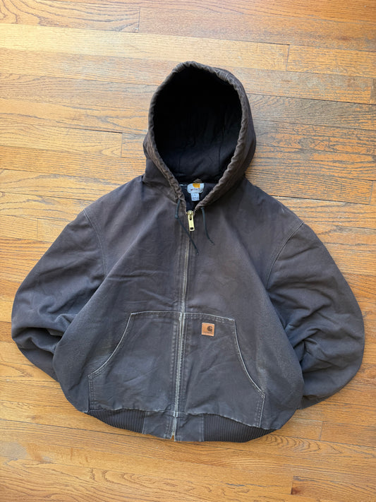 Faded Dark Brown Carhartt Active Jacket - Large