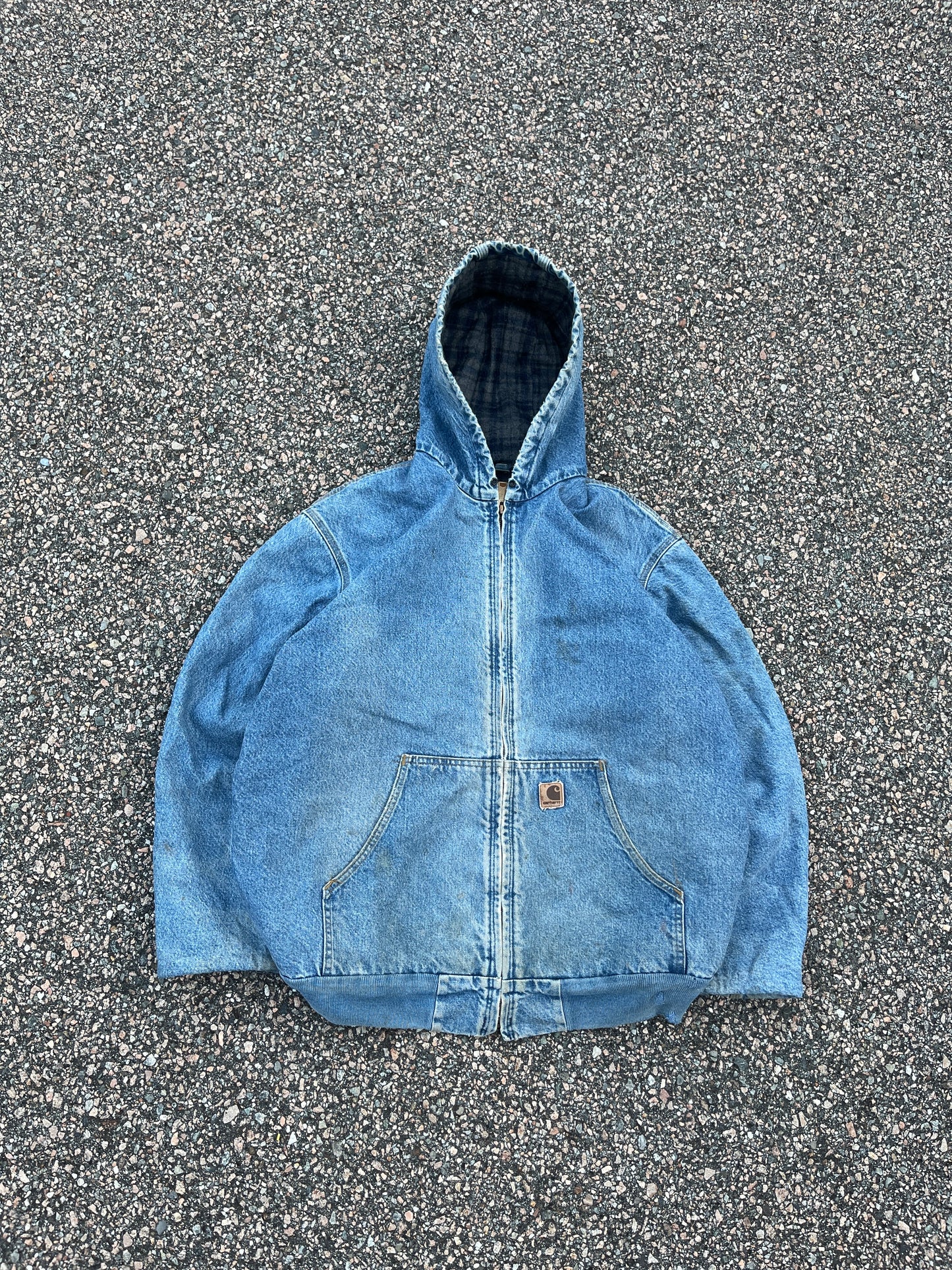 Faded n Chopped Denim Carhartt Active Jacket - XL Tall