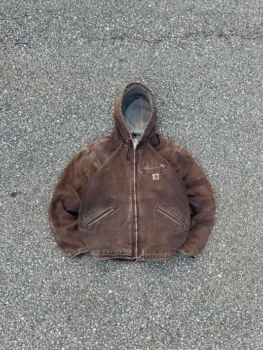 Faded Brown Carhartt Sherpa Lined Jacket - Fits M-L