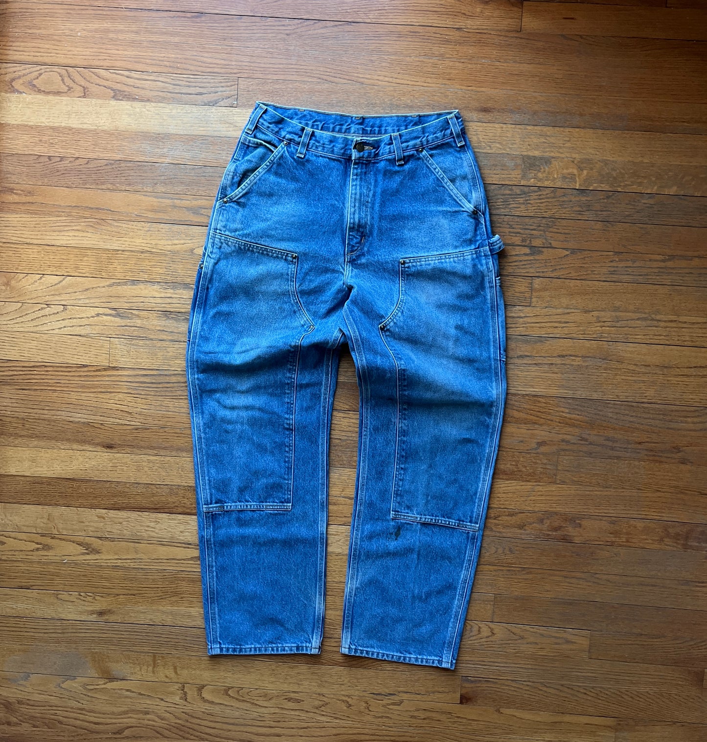 Faded Denim Carhartt Double Knee Pants - 32 x 31