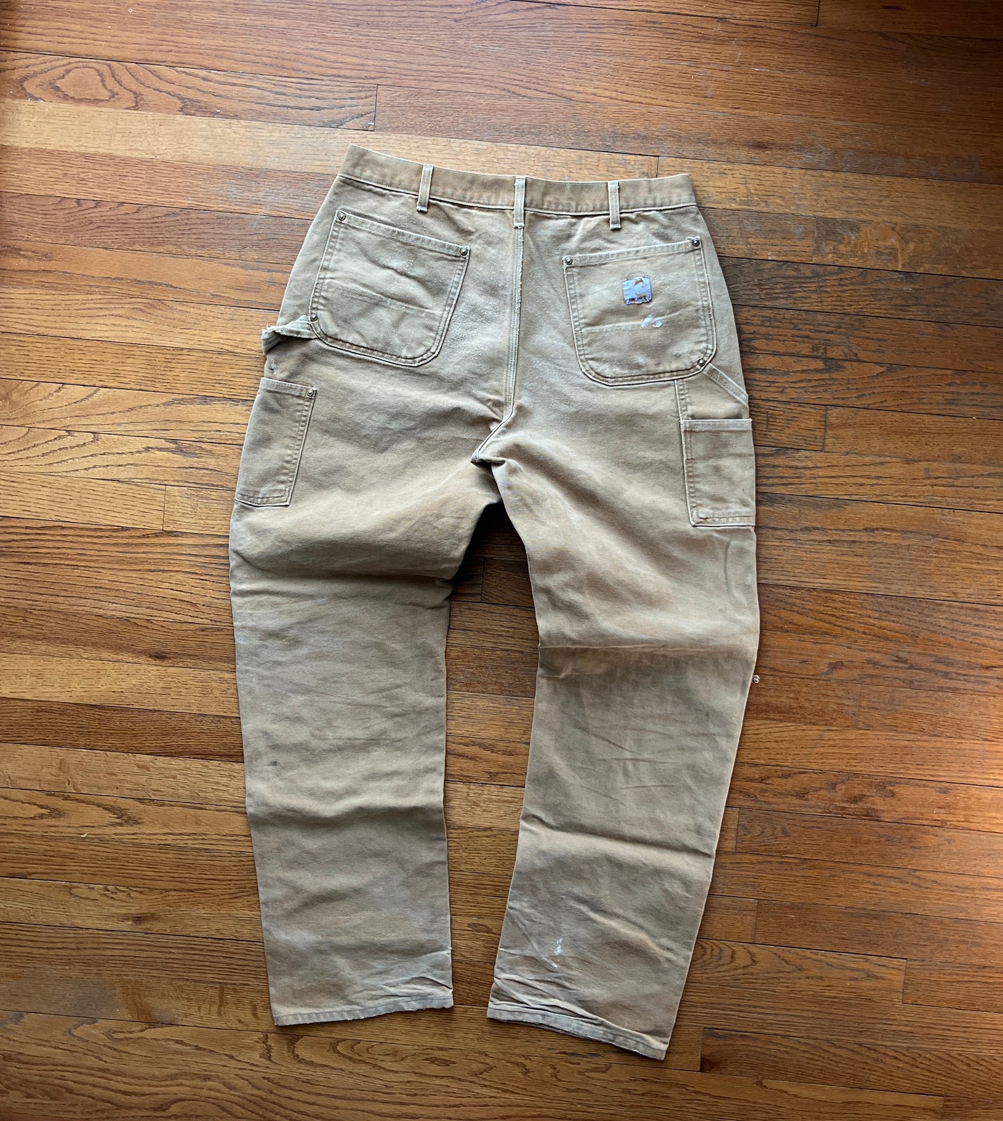 Faded Brown Carhartt Double Knee Pants - 34 x 32