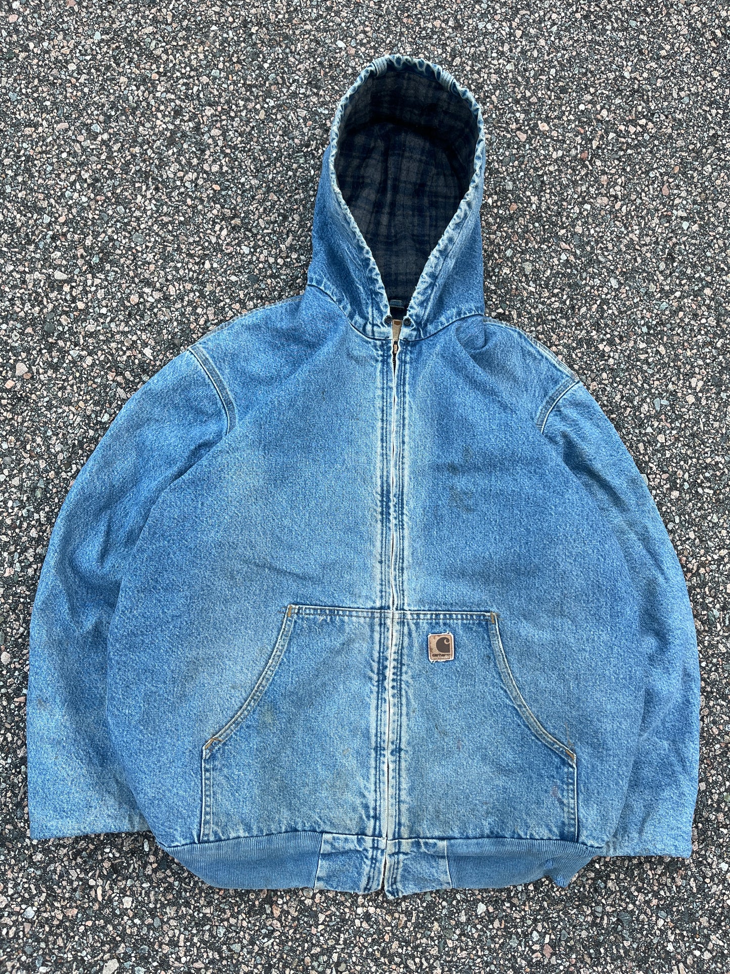 Faded n Chopped Denim Carhartt Active Jacket - XL Tall