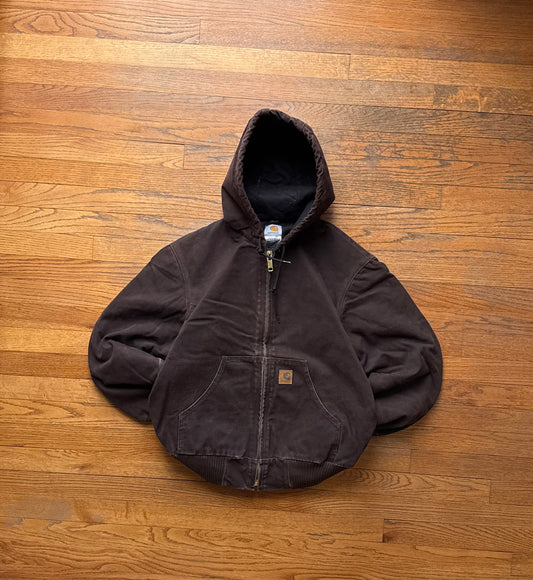 Faded Dark Brown Carhartt Active Jacket - Small