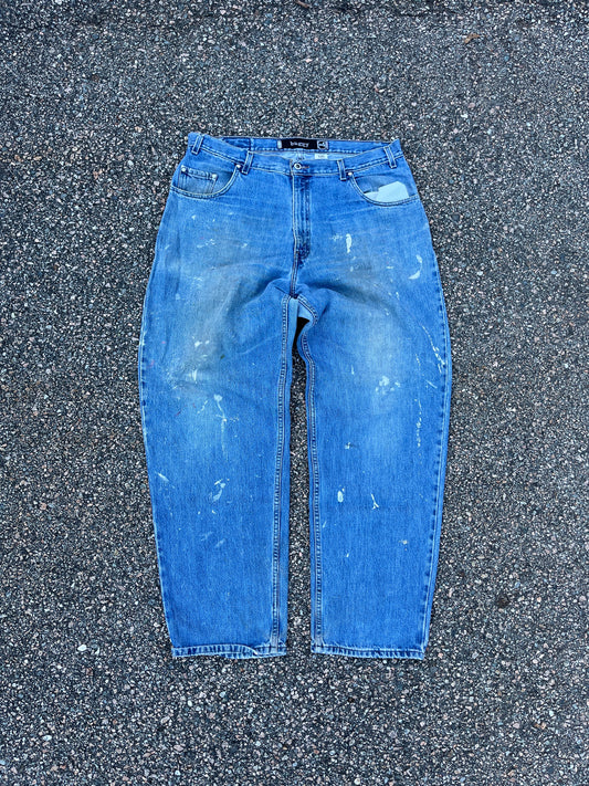 Levi's 570 银色标签褪色牛仔宽松裤 - 39 x 33.5