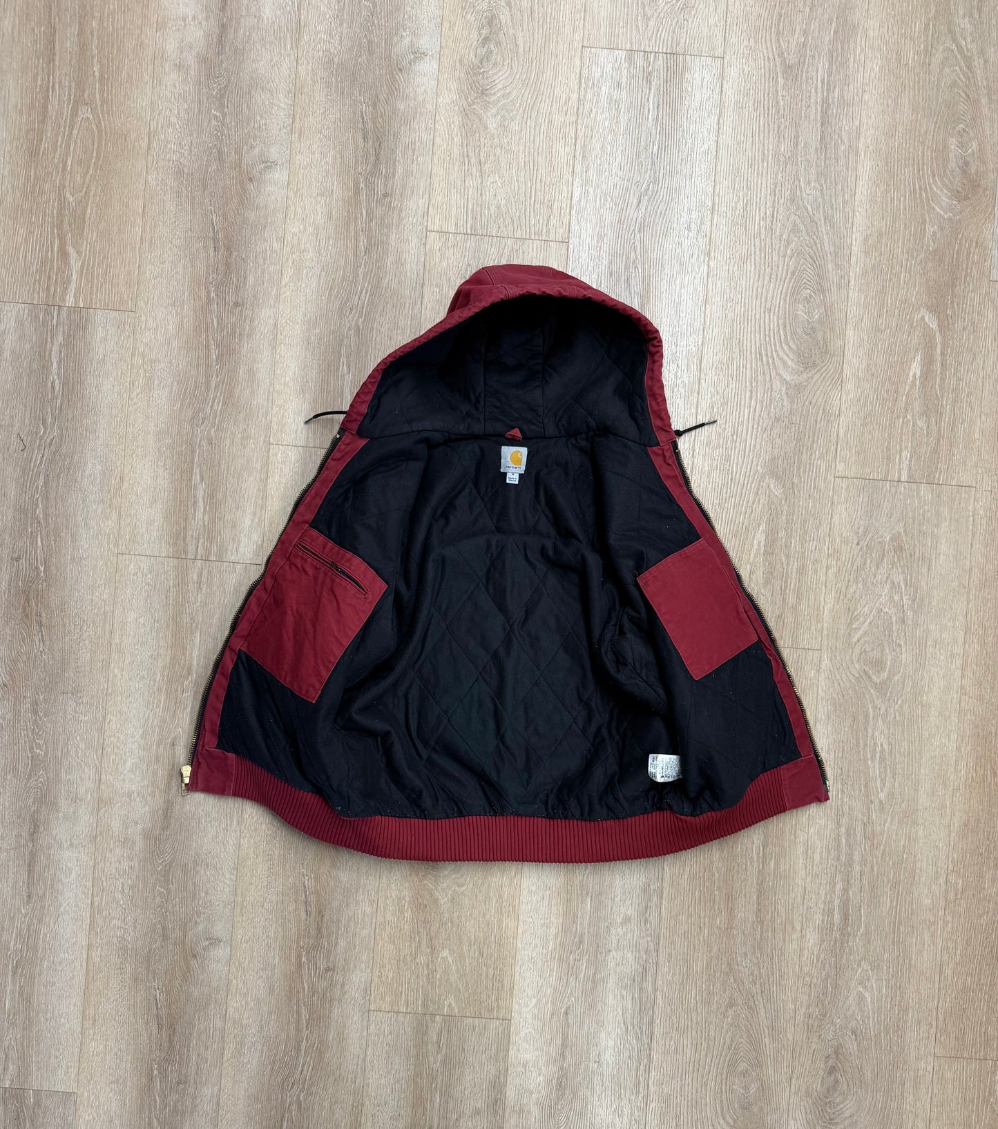 Faded Dark Red Carhartt Active Jacket - Medium