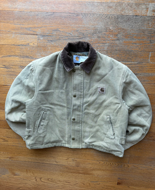 Faded Tan Cropped Carhartt Chore Jacket - Medium