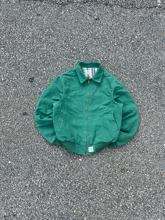 褪色仙人掌绿色西南阿兹特克内衬 Carhartt Santa Fe 夹克 - 中号