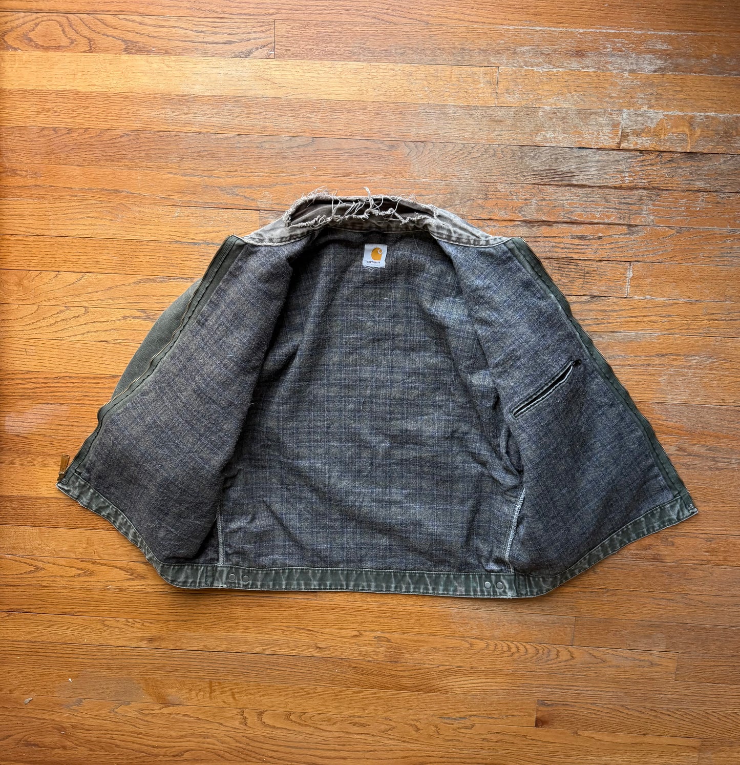 Faded Olive Green Carhartt Detroit Jacket - Large