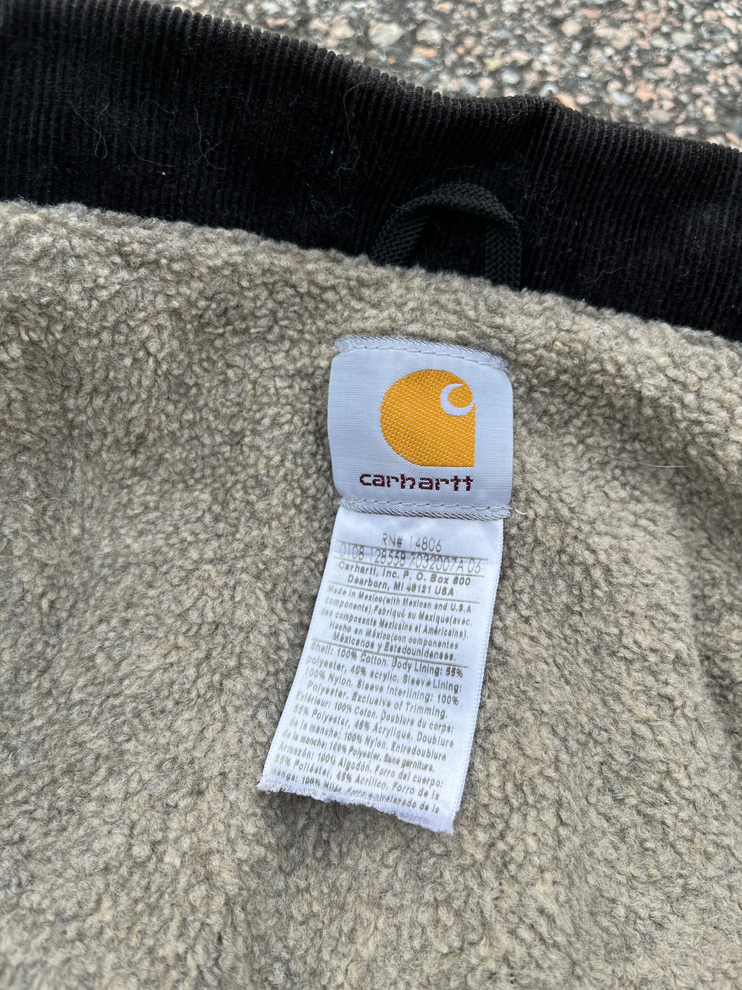 褪色橄榄绿色 Carhartt Sherpa 衬里北极夹克 - 2XL