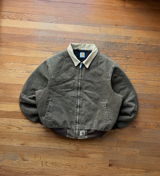 Faded Chestnut Brown Carhartt Santa Fe Jacket - Boxy XL-2XL