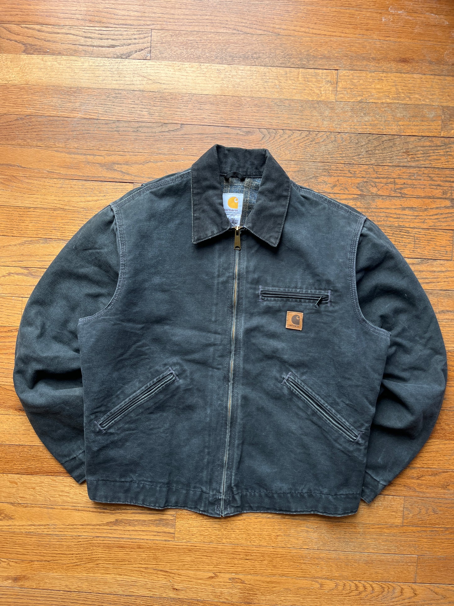 褪色汽油蓝色 Carhartt 底特律夹克 - 中号