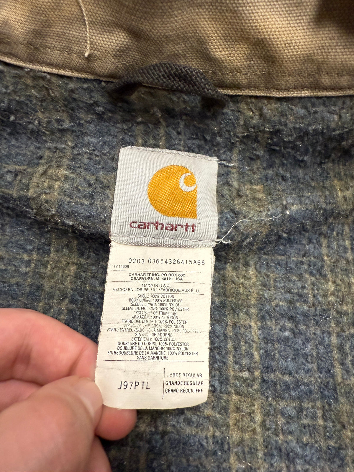 Faded Petrol Blue Carhartt Detroit Jacket - Large