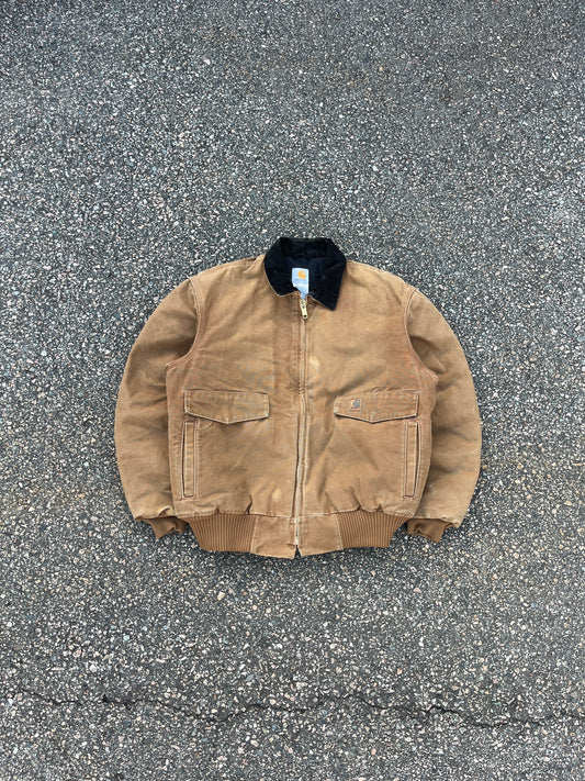 Faded Brown Carhartt Bomber Jacket - XL