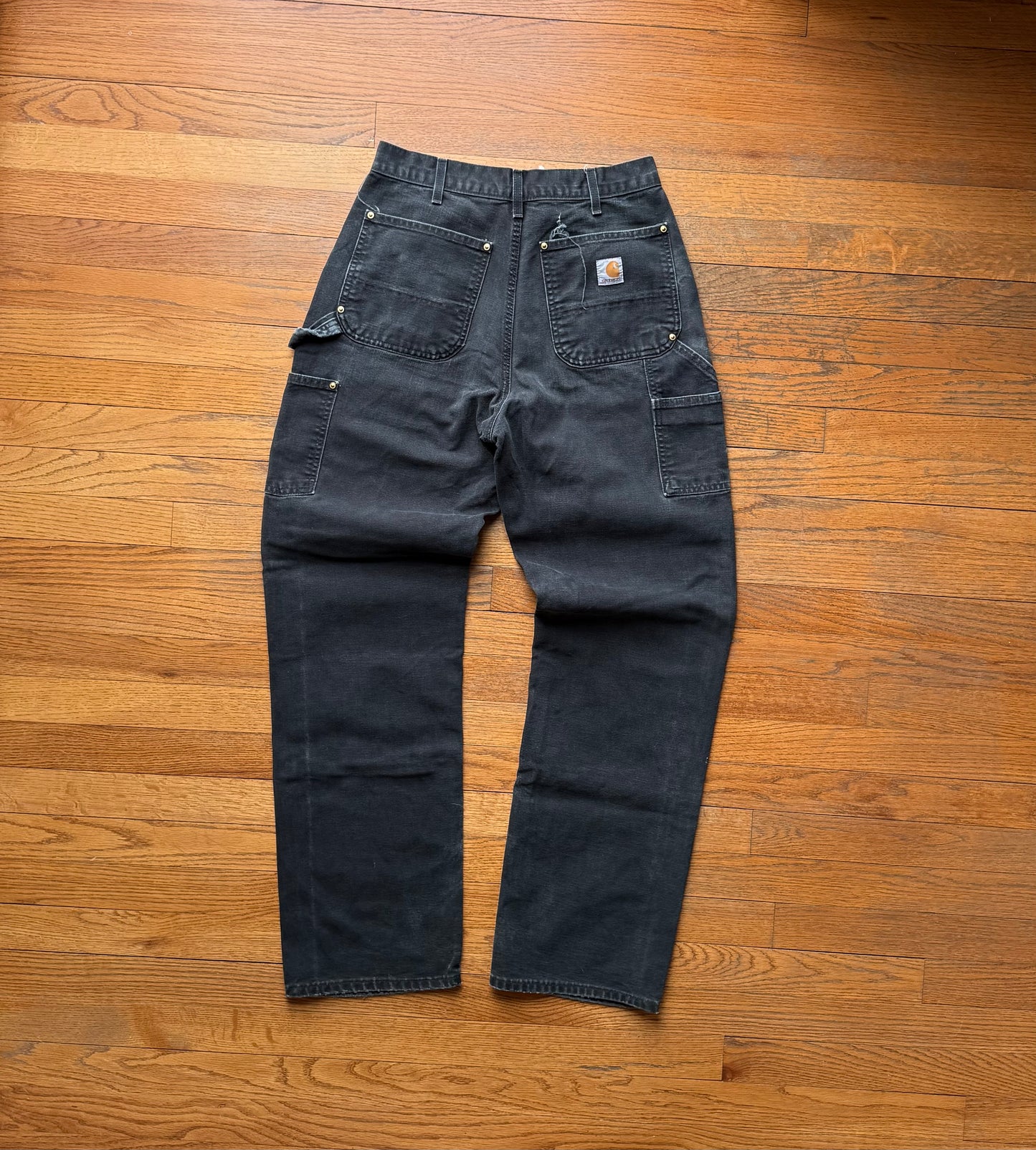 Faded Black Carhartt Double Knee Pants - 29 x 31.5