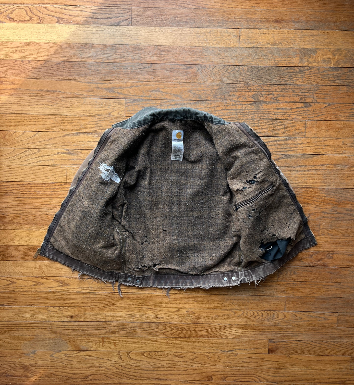 Faded Dark Brown Carhartt Detroit Jacket - Medium