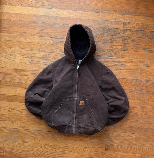 Faded Dark Brown Carhartt Active Jacket - Medium