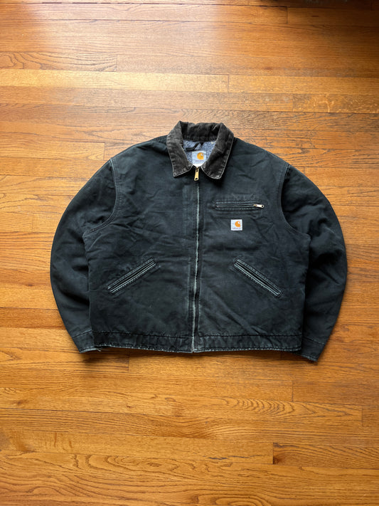 褪色黑色 Carhartt Detroit 夹克 - 宽松 L-XL