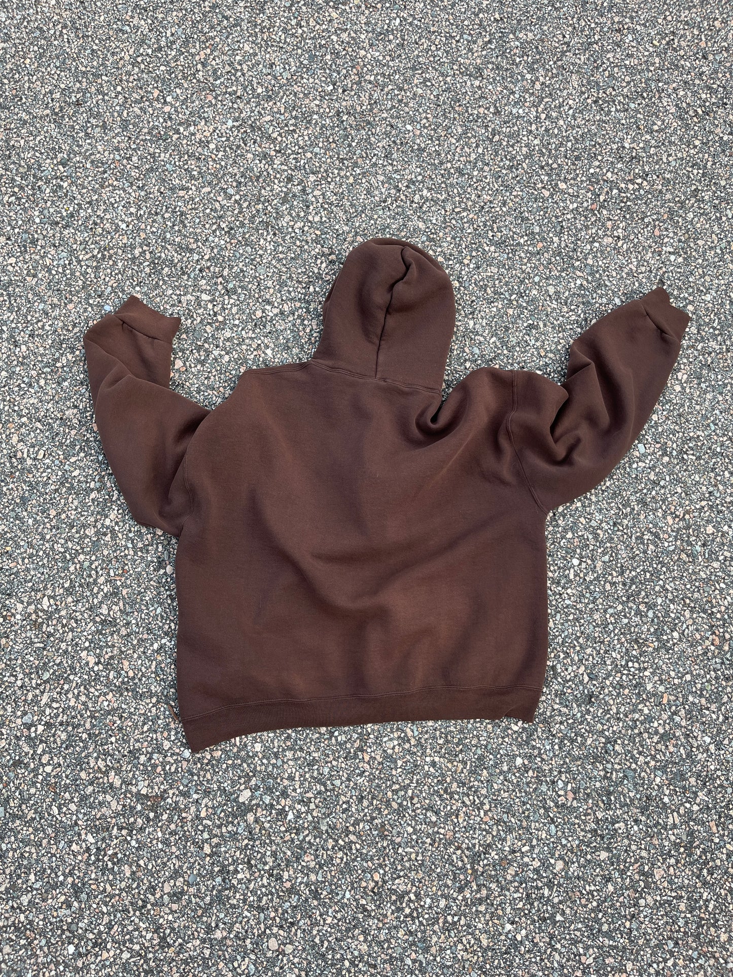 00’s Faded Brown Russell Zip Hoodie - Boxy Large