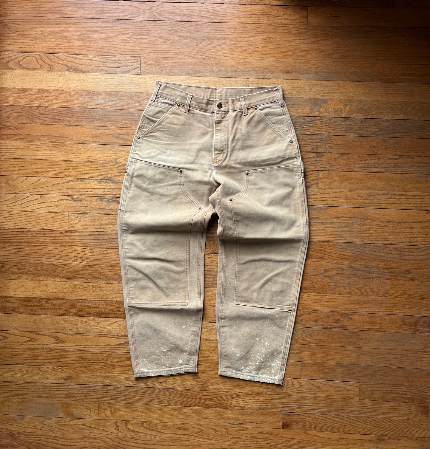 Faded Brown Carhartt Double Knee Pants - 32 x 28