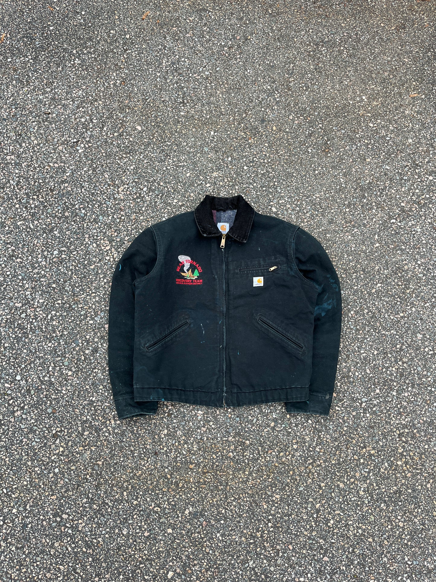 Faded n Painted Black Carhartt Detroit Jacket - Medium