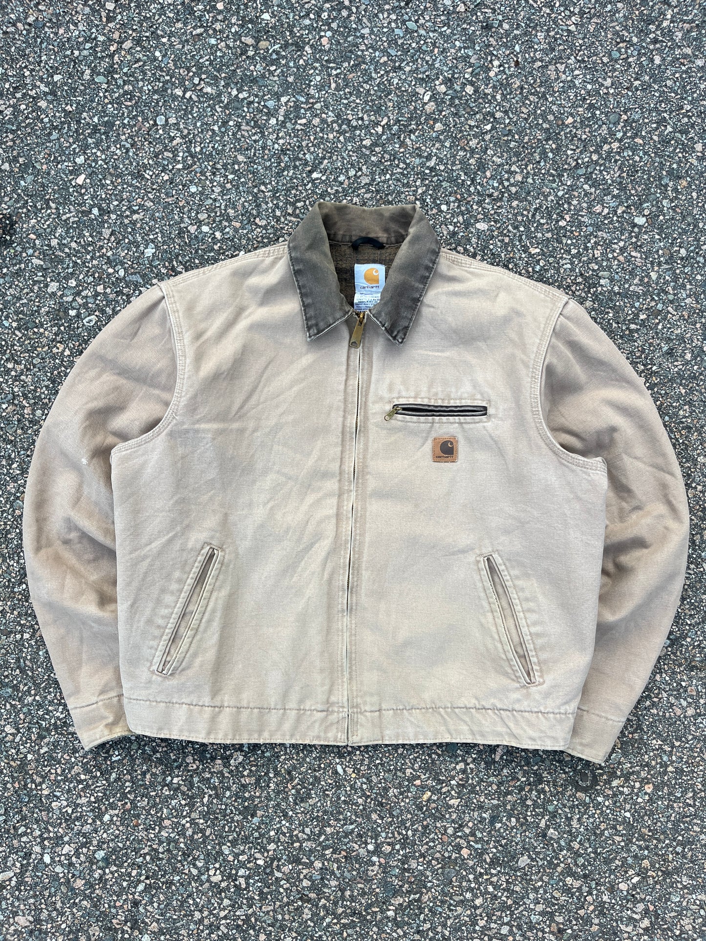 褪色马鞍棕色 Carhartt 底特律夹克 - 宽松中号