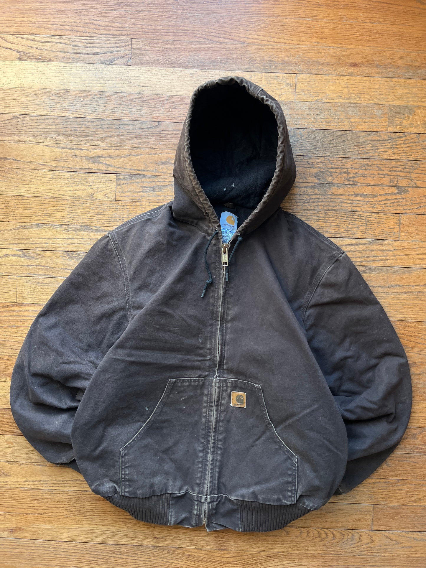 Faded Dark Brown Carhartt Active Jacket - Medium