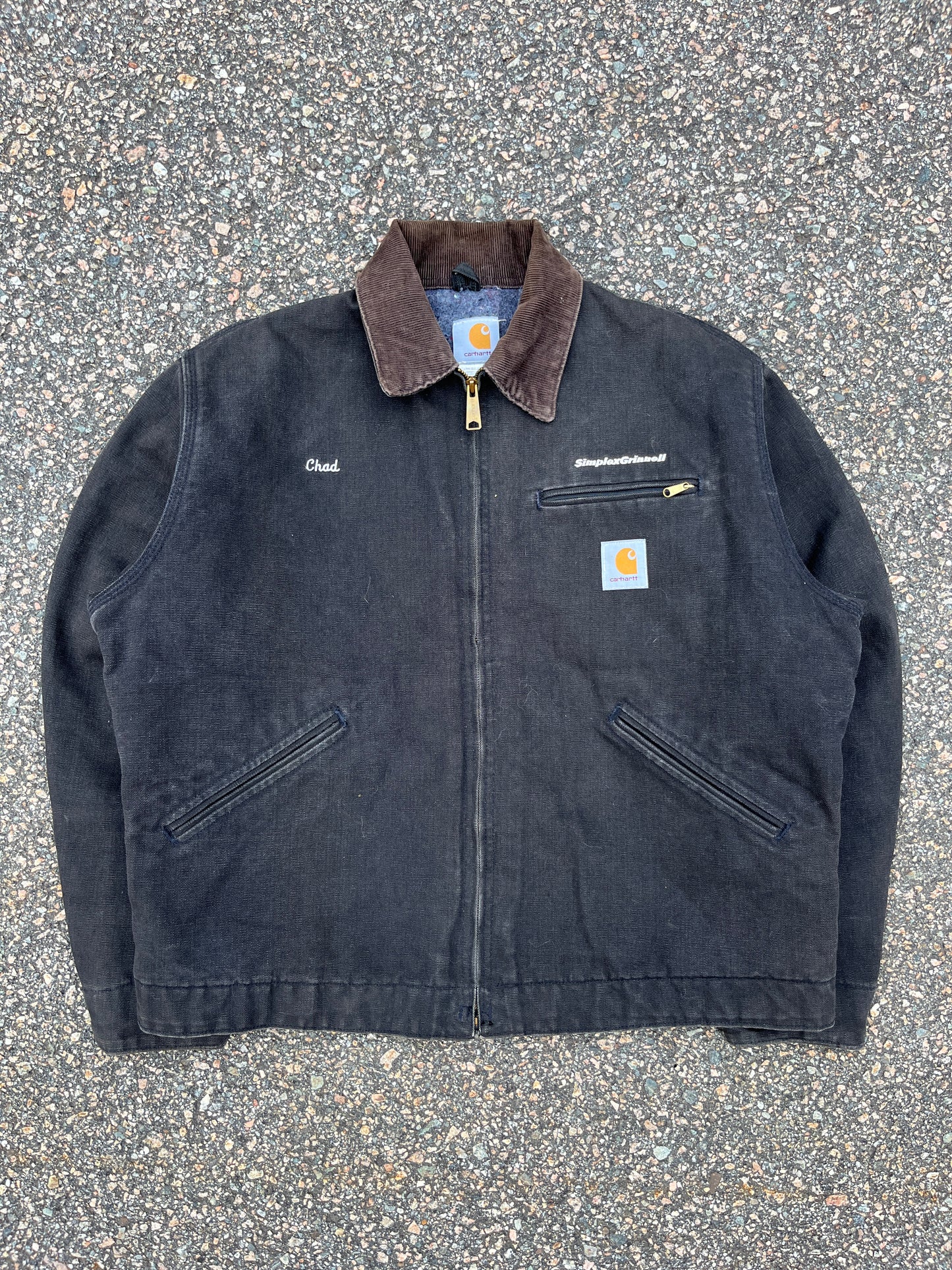 褪色黑色 Carhartt Detroit 夹克 - 中号宽松款