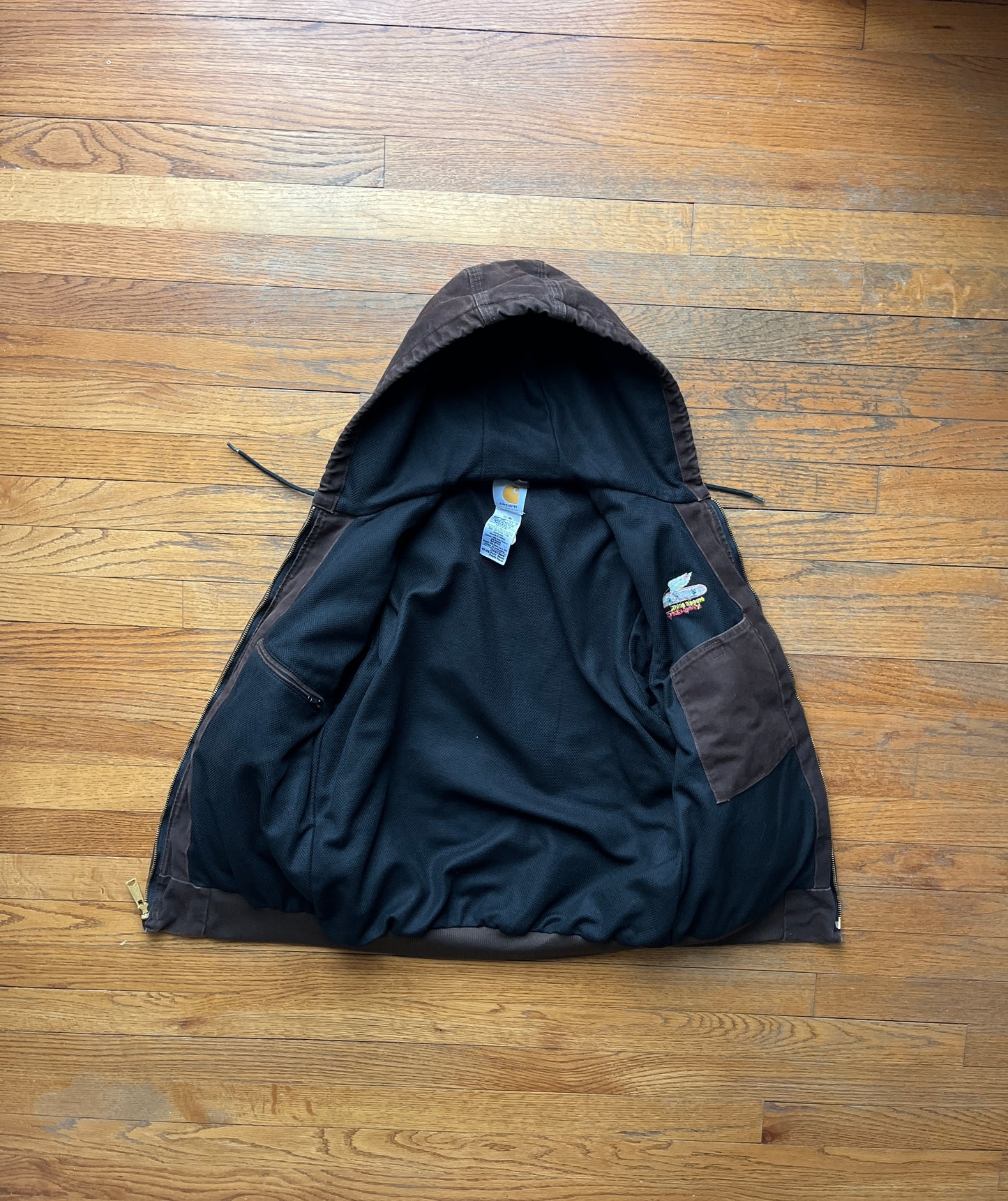 Faded Dark Brown Carhartt Active Jacket - Small