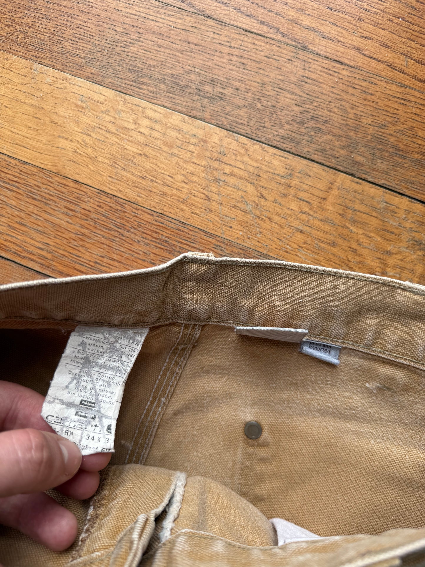 Faded Brown Carhartt Double Knee Pants - 32 x 28.5