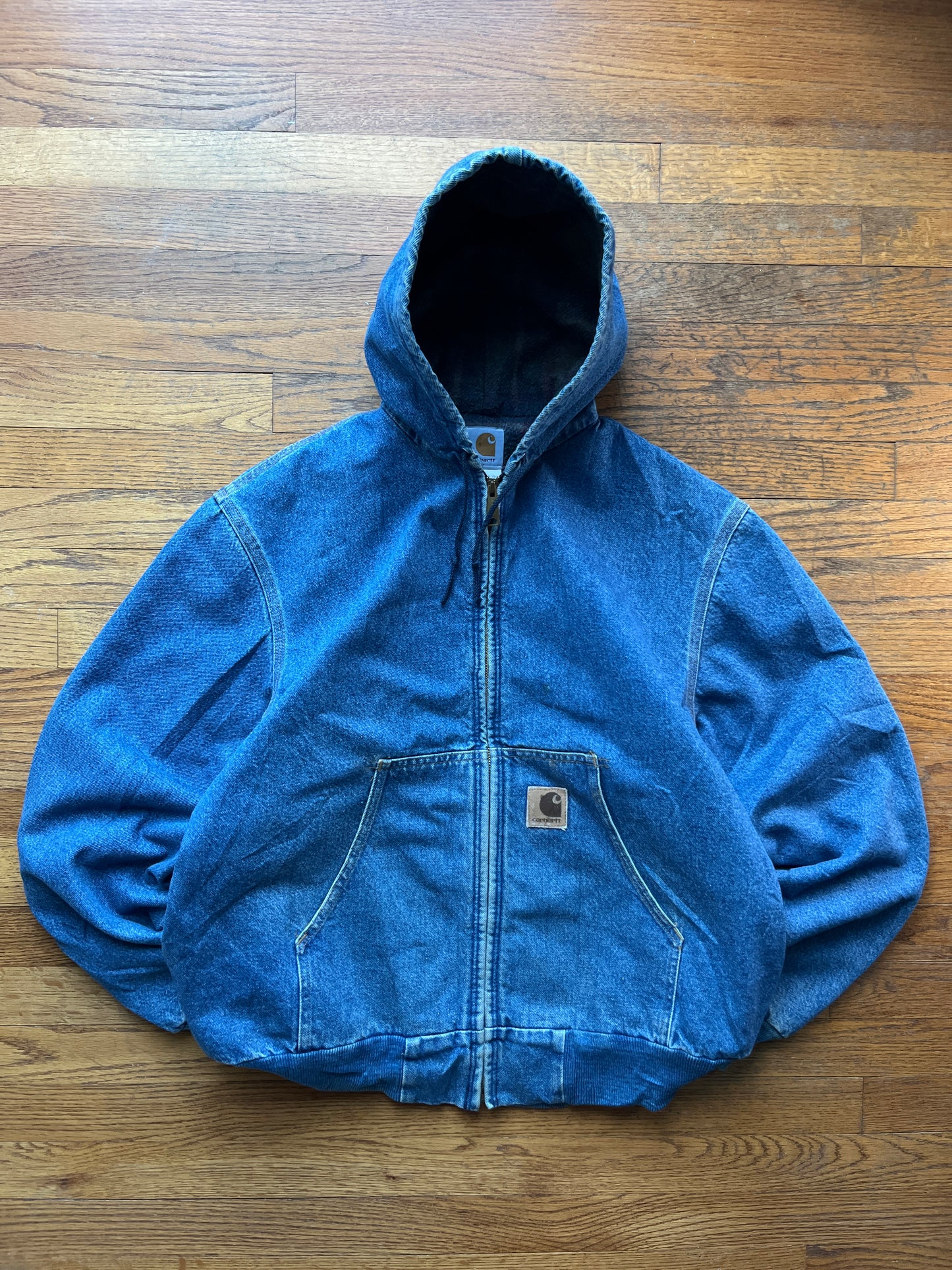 褪色牛仔布 Carhartt 运动夹克 - 大号