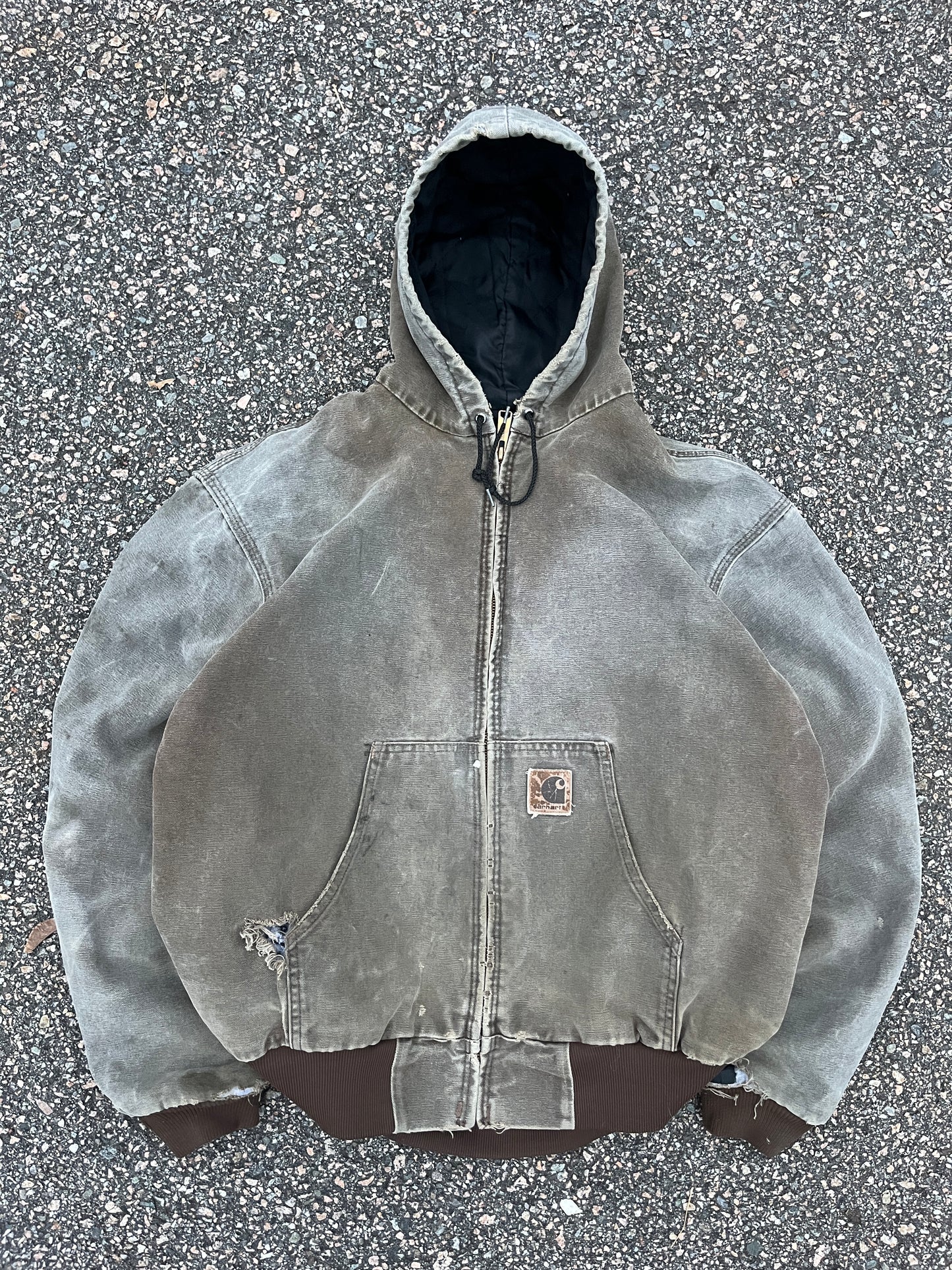 Faded n Distressed Brown Carhartt Active Jacket - Boxy Large